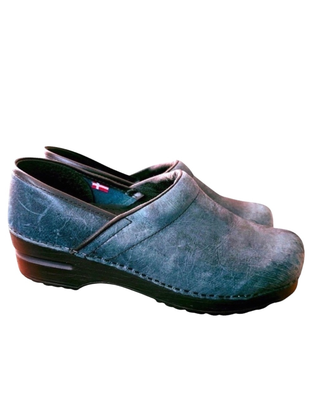Sanita Blue Leather‎ Clogs EU 39 US 7.5 8 Nurse Work Comfort Shoes
